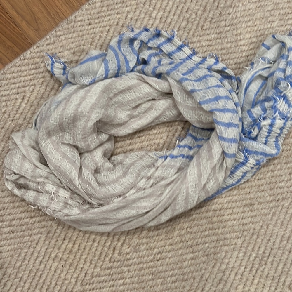 Never worn gauze scarf stripe 60 x 55 in